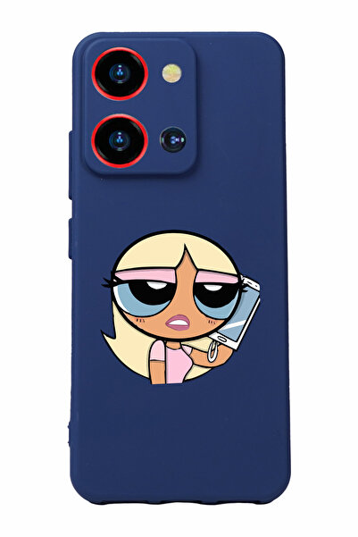 Reeder S19 Max Pro S Zoom - حافظة سيليكون بلون أزرق داكن مع طباعة وحماية للكاميرا