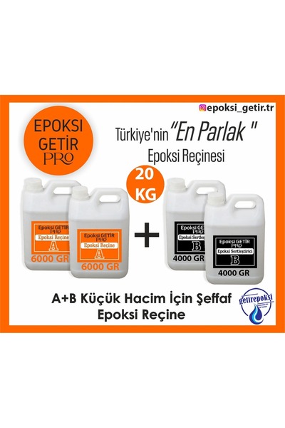 epoksi getir Epoksi Ultra Şeffaf Baloncuksuz 20 Kg Renk Şeffaftır