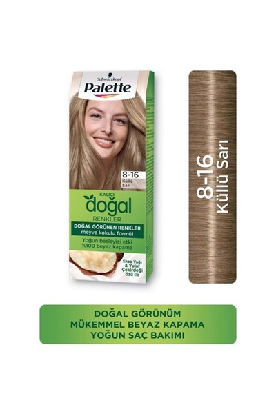 Palette Kalıcı Doğal Renkler Saç Boyası 8-16 Küllü Sarı