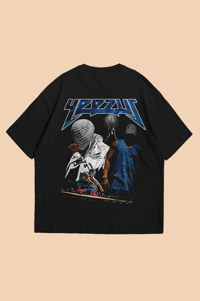 Grove Fashion Kanye West  Yeezy Sırt Baskılı Oversize T-Shirt