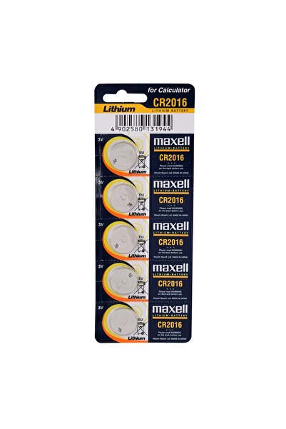 Maxell Cr2016 3v Lithium Düğme Pil 5 Adet