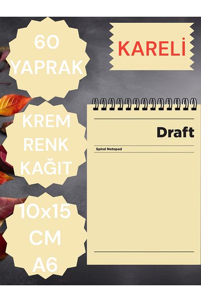 SEYFİKİRTASİYE دفتر ملاحظات علوي قابل للفتح مقاس 10 × 15 سم مقاس A6 ورق ملون كريمي 60 ورقة