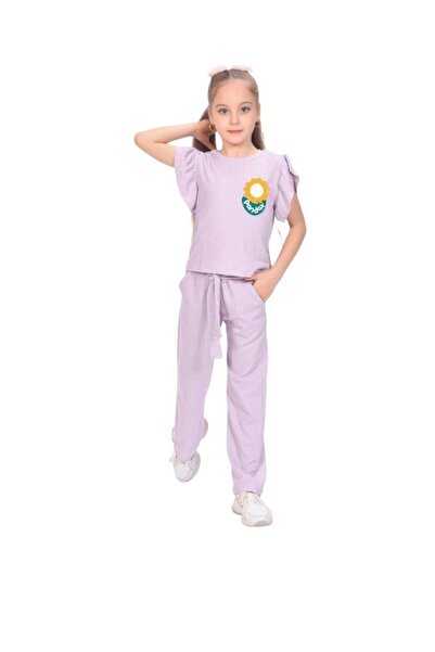 Ded COLLECTION Set pentru fetiță cu mâneci scurte cu motiv de margaretă