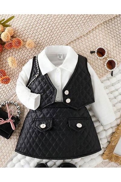 Calisa Cămașă Fetă Vestă Fusta Eid Combinație Costum