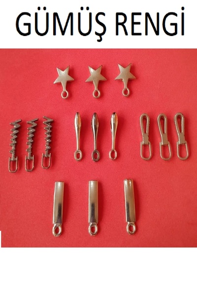 U5 FASHION fermuar başlık ucu seti 15 adet kullanım çanta mont fermuar başlıklarında vb yerler