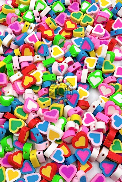 Ebruli Boncuk Χάντρες σε σχήμα καρδιάς 10 χιλιοστών για κοσμήματα (100 τεμάχια)