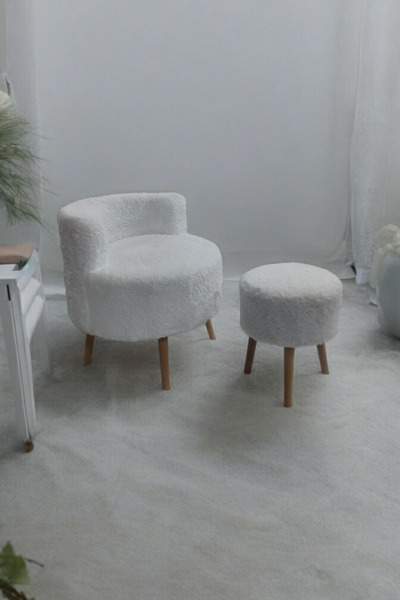 BEYLERBEYİ Çay Seti Tekli Koltuk Berjer Ve Puf Takımı (salon, Balkon, Ofis) 2 Li Takım