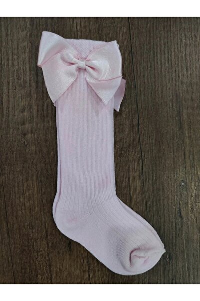 erceys Момичета 1 чифт памучни високи чорапи с панделка с аксесоари