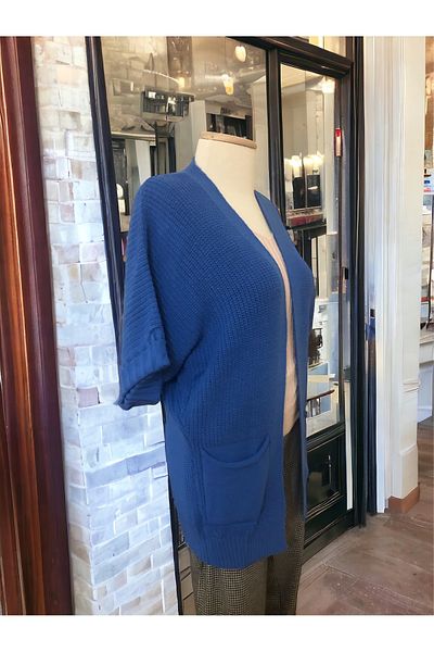 Wienella Sistina Cardigan cu tunică tricotată pentru femei albastru - Imbracaminte de primavara in stil trendy