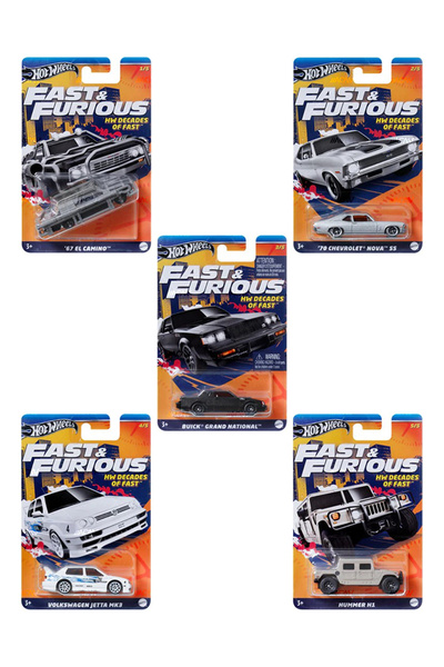 HOT WHEELS Fast & Furious Themed 2024 - Mix 5 - E Case "Decades of Fast" Hot ...