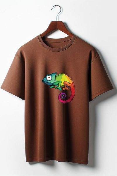 Vordevia Πολύχρωμο μπλουζάκι Chameleon Oversize Crew Neck