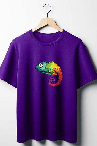 Vordevia Πολύχρωμο μπλουζάκι Chameleon Oversize Crew Neck