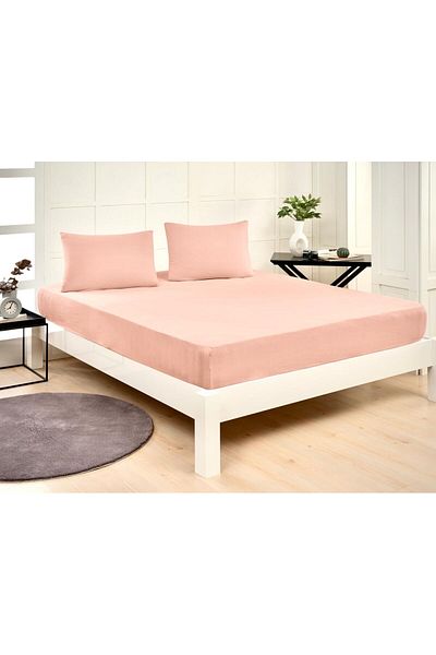 Altın Yaprak BATTAL SIZE ELASTIC 100% COTTON COMBED BED Sheet + 2 Pillowcases (50x70 cm)