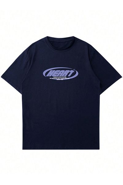 Mad&Calf Μπλουζάκι Unisex Heart Design Team με στάμπα με λαιμόκοψη