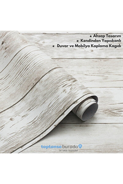 TechnoSmart 45cm×100cm Kendinden Yapışkanlı Ahşap Görünümlü Kaplama Kağıdı Mutfak Dolap Masa Duvar