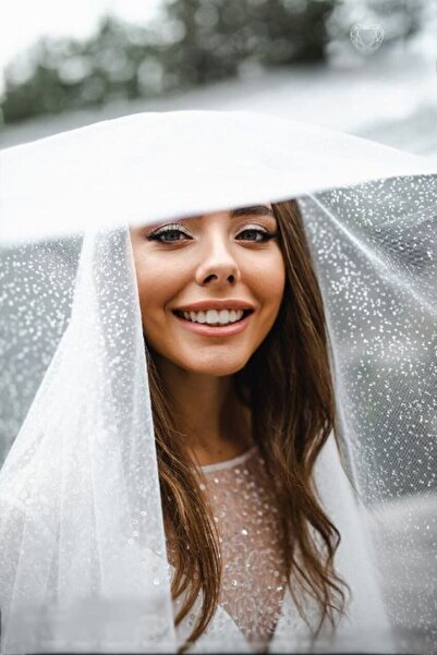 JetDukkan Simli Duvak 3 Metre (RAHİBE) Oval - Gelin Gelinlik Için, Nikah, Duv...