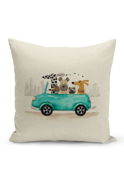 Bertille Home Child Baby Series Double-Sided Digital Printed Throw Pillow Case (Kids Children Cushion Cover)