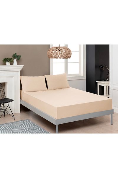 Altın Yaprak BATTAL SIZE ELASTIC 100% COTTON COMBED BED Sheet + 2 Pillowcases (50x70 cm)
