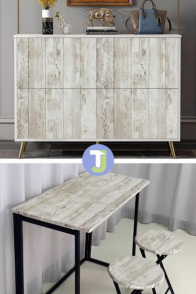 Technojet Αυτοκόλλητο Ξύλο Look Ντουλάπι τοίχου Τραπέζι Πάγκος Κουζίνας Καπλαμάς 45cmX100cm