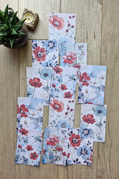 Mona Craftist 12 Pieces Weasel Flower Themed Scrapbook Paper Set - Bullet Jou...