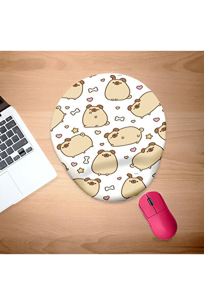 UcuruStore Mouse Pad Tiny Brown Dogs cu suport pentru încheietura mâinii