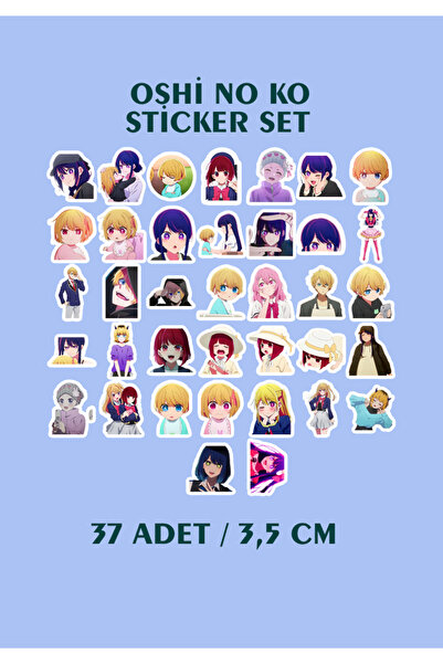 Akumastik مجموعة ملصقات أوشي نو كو 37 قطعة - ملصق أنمي - ملصق لامع