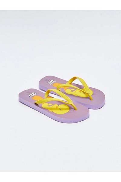 LC Waikiki Γυναικείες παντόφλες παραλίας με στάμπα με στάμπα LCW STEPS Tweety