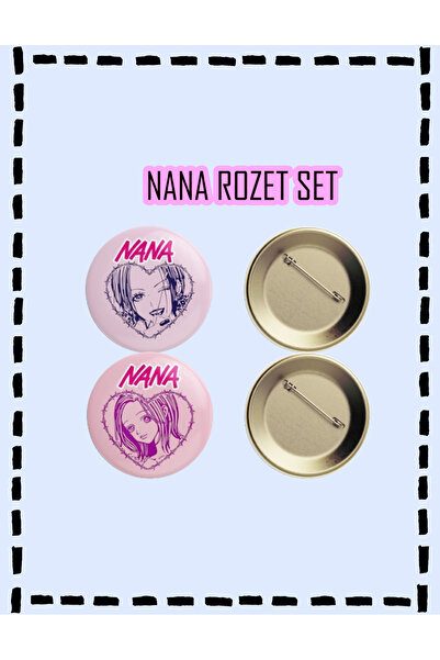 Akumastik طقم شارة نانا هاتشي 2 قطعة 44 ملم - شارة زر إبرة