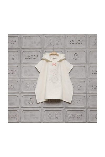 Bebitof Girl's Umbrella Elephant Patterned Poncho Cotton Bathrobe 30008