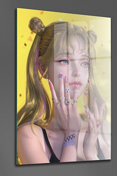 Decovetro Камера Табло Аниме момиче с жълта коса