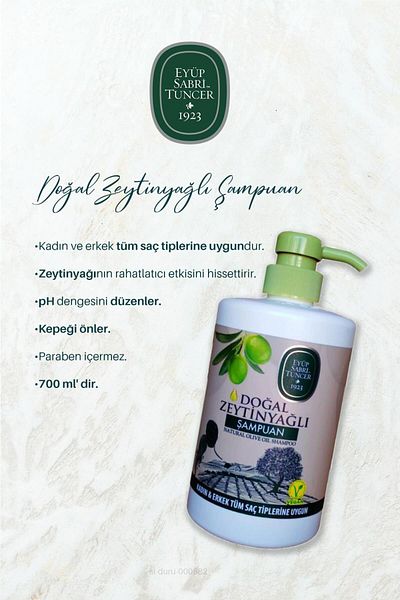 Eyüp Sabri Tuncer Natural Olive Oil Shampoo - BUY 17 GET 15 PAY 700 ml, Cotton