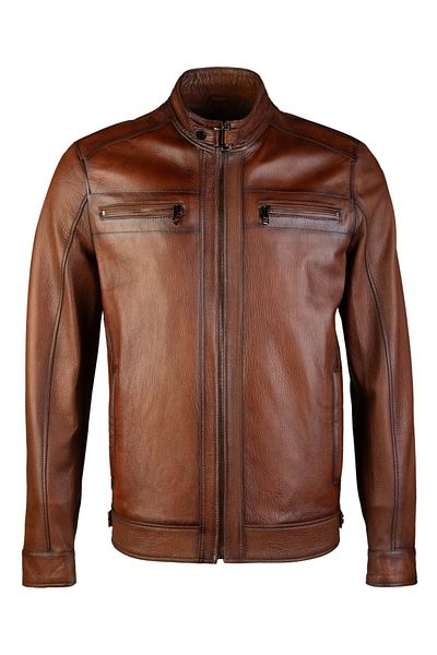 Tamer Tanca Men's Genuine Leather Leather Coat
