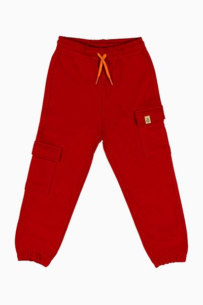 BEETLEBEEZ Children's Unisex Red Cargo Sweatpants - Jogger (Orange Cord)