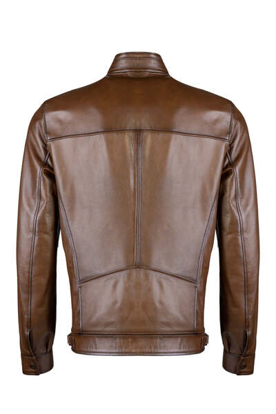 Tamer Tanca Men's Genuine Leather Metallic Leather Coat