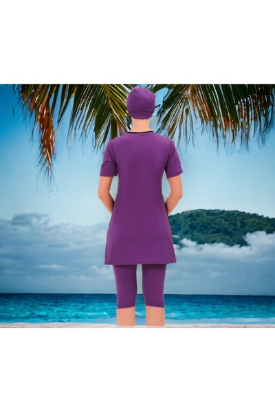 Shopiolog Long Sleeve Palm Tree Patterned Flexible Full Hijab