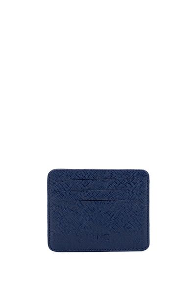 Tamer Tanca Suport pentru carduri unisex din piele naturală bleumarin