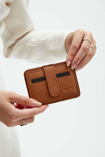 Tamer Tanca Men's Genuine Leather Tan Card Holder