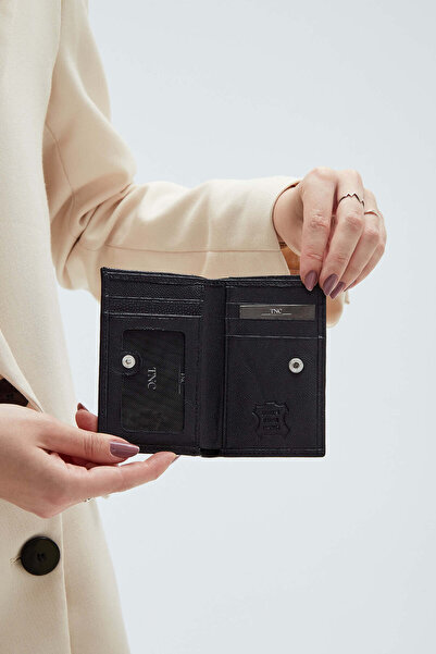 Tamer Tanca Pánský držák na karty z pravé kůže černý kaviár