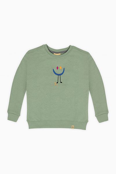 BEETLEBEEZ Children's Unisex Crew Neck Embroidered Sweatshirt - Mint