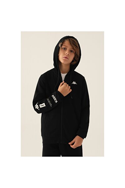 Kappa МЪЖКА СУИТШИРТ С ЦЯЛОСТЕН ЦИП - ЧЕРЕН