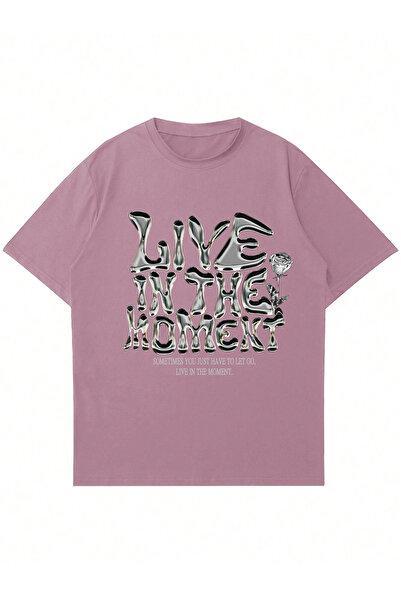 Ginevra Unisex Živi u trenutku Štampano Oversize kroj T-shirt