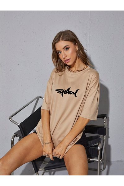 Revasser Unisex Γυναικείο/Ανδρικό Μπλουζάκι από βαμβακερό χτενισμένο βαμβακερό λαιμόκοψη, πολύχρωμο καρχαρία