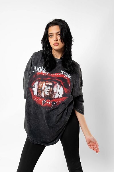 Bak Moda Μαύρο μπλουζάκι Unisex Oversize - Money Talk Printed και πλενόμενο