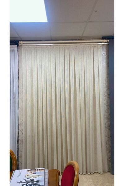 Orlenda Wooden Head Aluminum Pipe Rustic Curtain Hanger Without Rails 175 Cm