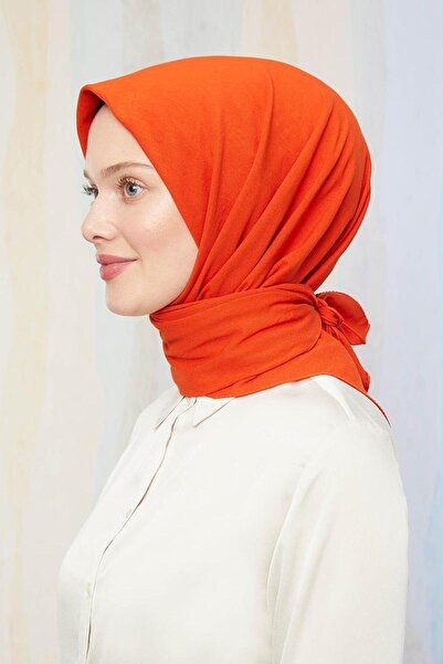 Levidor Turuncu Pamuk Cazz Kare Eşarp