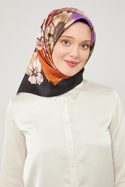Levidor Μαύρο μοτίβο λουλουδιών Pure Pure Silk