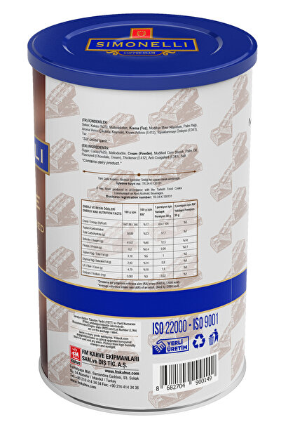 Simonelli Milkshake Çikolata Aromalı 1000g Teneke