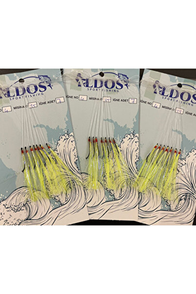 ALDOS Çapari 30/35 Kıyı Tekne Bot Çaparisi (3 AD) 4 No Iğneli Uskumru Çinekop Palamut Çaparisi Limon
