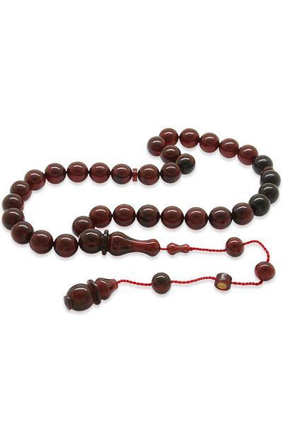 Tesbihane Systemed Master Workmanship Sphere Cut Karmen Red Catalin Rosary