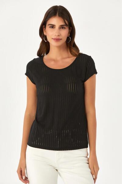 İKİLER KayıkYaka Sırtı Tokalı Bluz 024-1013